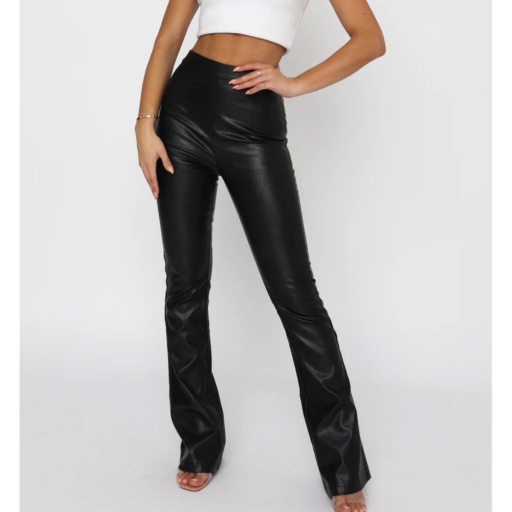 White Fox leather pants